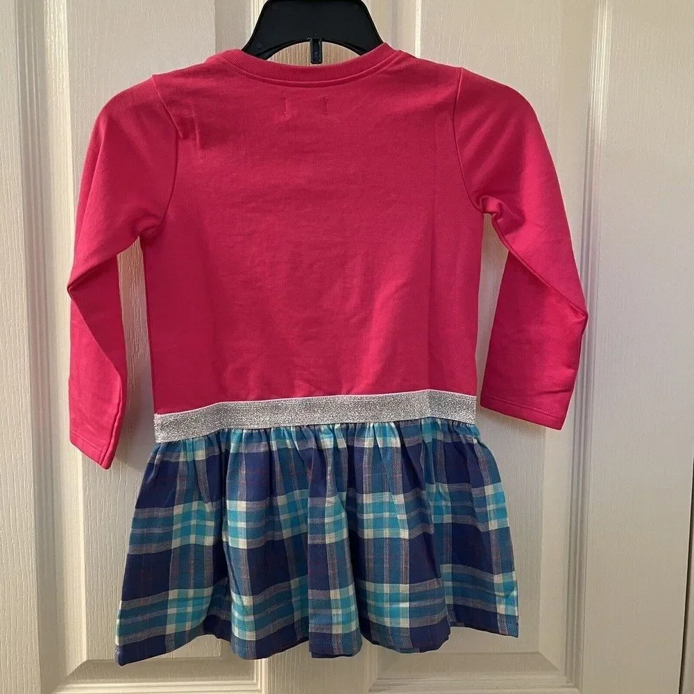 Hatley Shiny Apple Fun Elastic Waist Dress Pink Plaid Skirt Girls Size 3 NWT